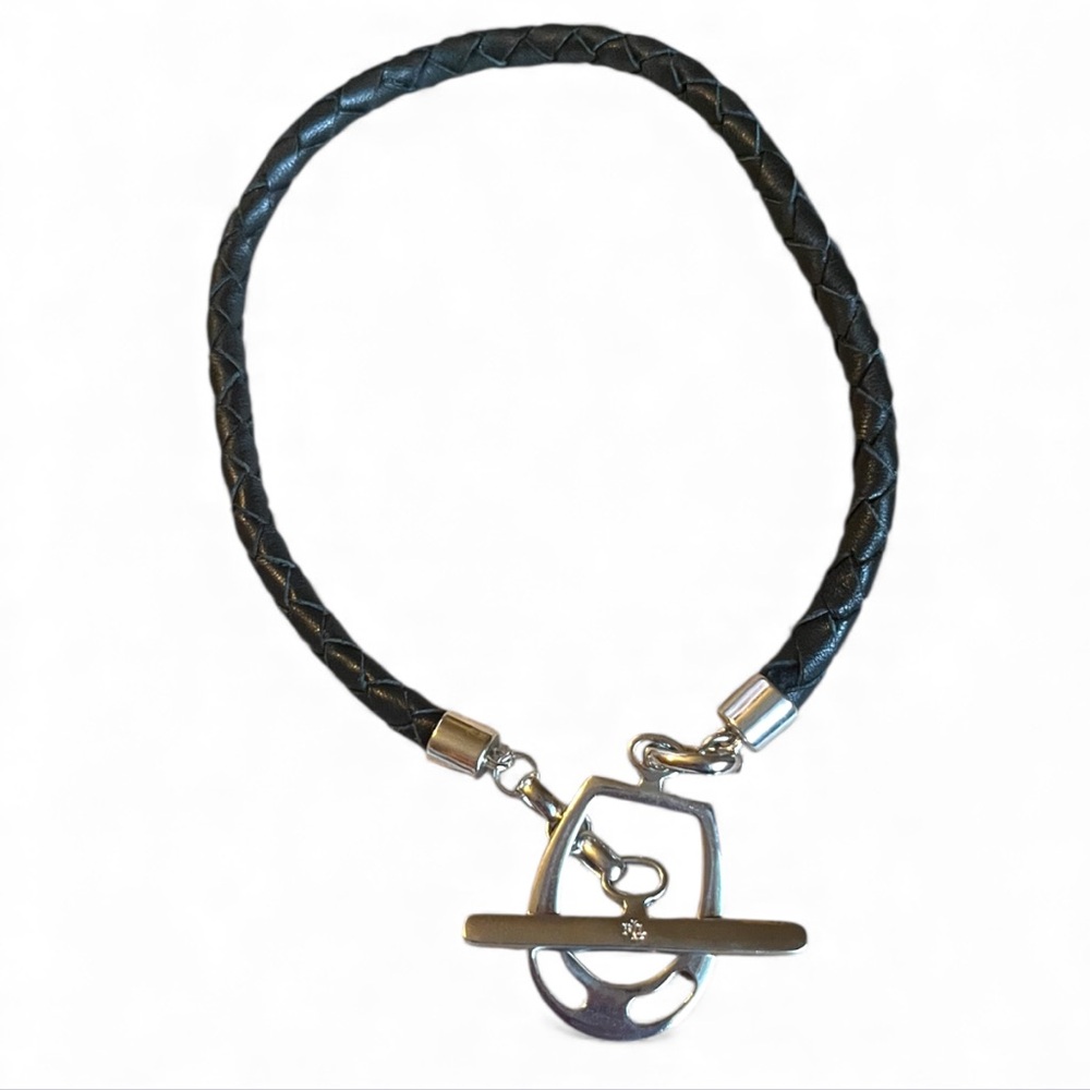 Ralph Lauren Leather and Silver Equestrian Horse Bit Necklace & Bracelet Set - Picture 2 of 6